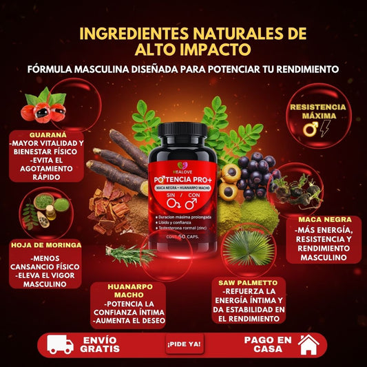 POTENCIA PRO PLUS ( CON MACA NEGRA + HUANARCO MACHO)