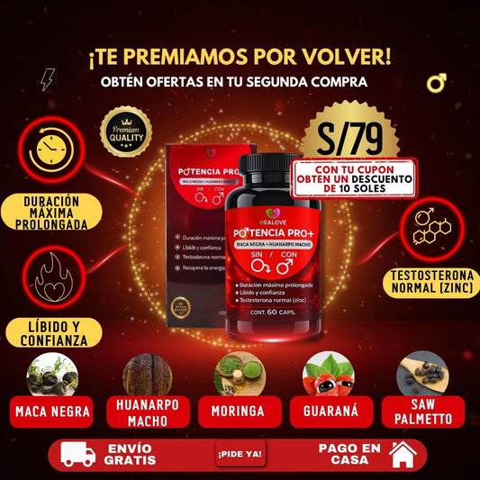 POTENCIA PRO PLUS ( CON MACA NEGRA + HUANARCO MACHO)