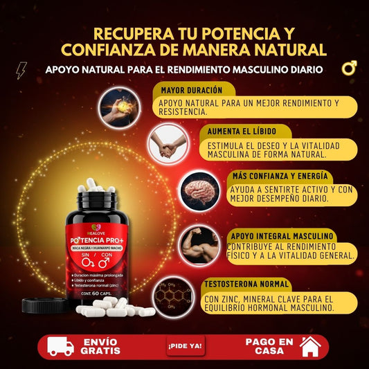 POTENCIA PRO PLUS ( CON MACA NEGRA + HUANARCO MACHO)